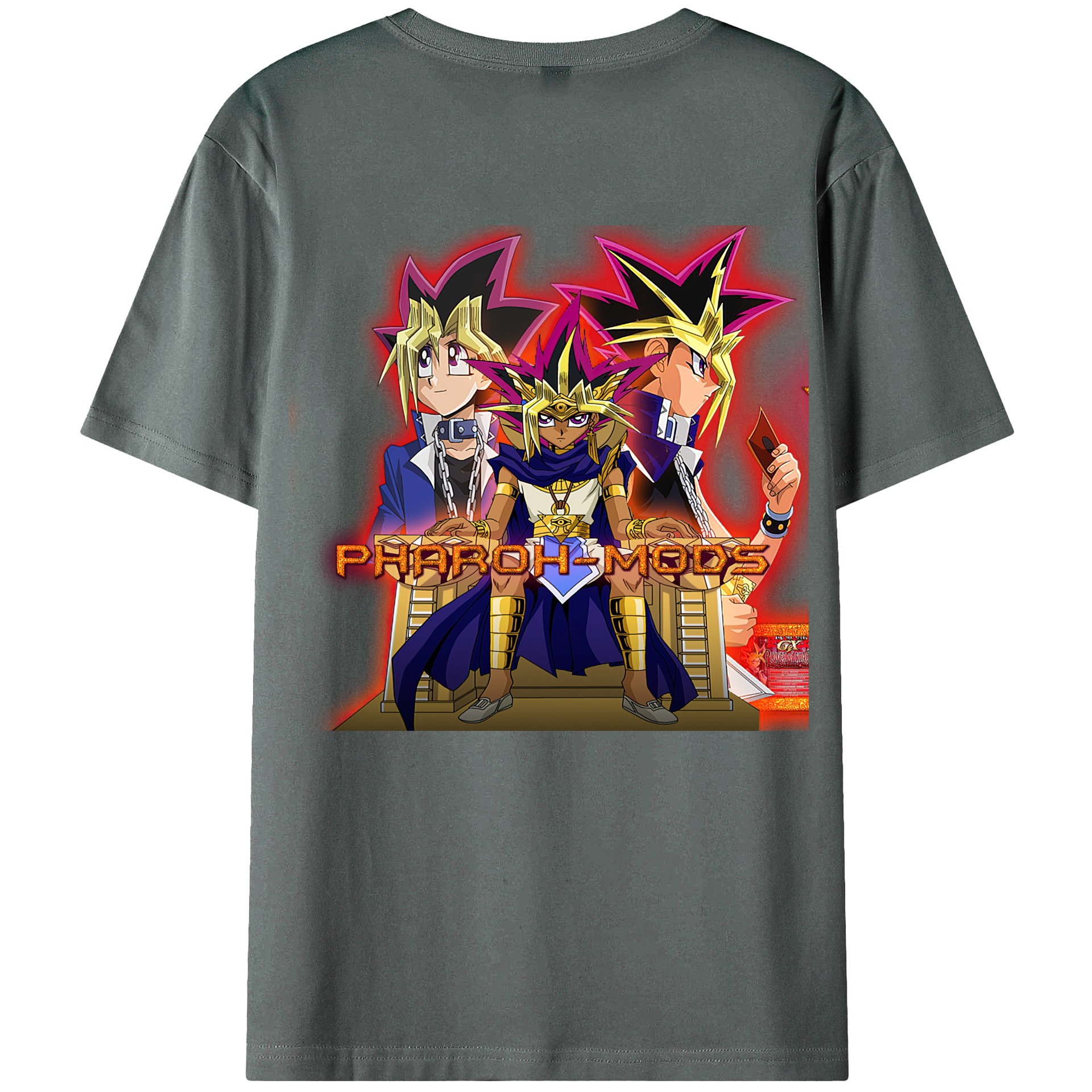 （画像用） 遊☆戯☆王 Yu-Gi-Oh! 綿100％ メンズ半袖Tシャツ（バックプリント） 通気性